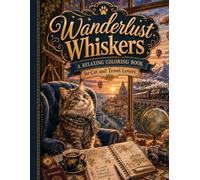 Wanderlust Whiskers: A Relaxing Coloring Book for Cat and Travel Lovers
