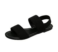 Wandernsandalen Damen Sommer, Trekking Sport Sandalen Frauen Flach Beach Peep-Toe Walking Sportsandalen, Anti Slip Freizeitsandalen Strandsandalen Bequeme Sandaletten Mit Elastic Riemchensandalen