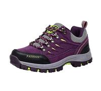 Wanderschuhe Damen,Outdoor Freizeit Trekkingstiefel,Wasserdichte rutschfeste Barfussschuhe,leicht atmungsaktiv Sportschuhe,Abriebfest Bergschuhe,dickSohle Walkingschuhe,FüR Camping, Wandern, morado