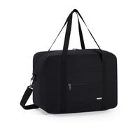 WANDF Bolsa de Mano Ryanair 40x30x20, Bolsa Deportiva Pequeña Plegable para Avión, Bolso de Viaje Fin de Semana Unisex Hombre y Mujer (Negro 24L con Correa de Hombro)