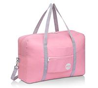 WANDF Bolsa de Viaje Plegable de Nailon Resistente al Agua, B-25l Rosé Avec Bandoulière 45x32x16cm, 25 L