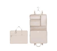 WANDF Cubos Viaje 6 en 1 Organizador Maletas con Gancho 360°, Cubos Compresión Hidrorrepelentes, Equipaje Mano Multifuncional, Accesorios Esenciales Viaje Hombres Mujeres, Beige