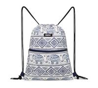 WANDF Mochila con Cordón para Gimnasio y Deporte - Bolsa para Mujer y Hombre (A- Elefante)