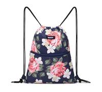 WANDF Mochila con Cordón para Gimnasio y Deporte - Bolsa para Mujer y Hombre (A-Flor)