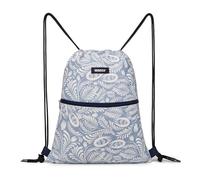 WANDF Mochila con Cordón para Gimnasio y Deporte - Bolsa para Mujer y Hombre (A-Hoja Azul)