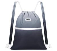 WANDF Mochila con Cordones y Acolchado para Los Hombros Bolsa de Gimnasia Bolsa de Deporte Mochila Gimnasio Gym Cuerdas Ajustable para Hombres y Mujeres (Gradiente Negro)