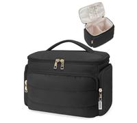 WANDF Neceser de Viaje Grande, Bolso de Maquillaje de Apertura Amplia con Asa, Bolso Cosmético Hinchado para Toallas, Cosméticos, Accesorios y Elementos Esenciales para Mujeres