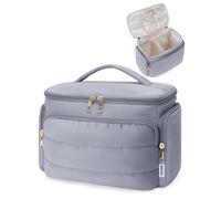 WANDF Neceser de Viaje Grande, Bolso de Maquillaje de Apertura Amplia con Asa, Bolso Cosmético Hinchado para Toallas, Cosméticos, Accesorios y Elementos Esenciales para Mujeres