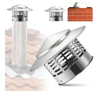 WANDGU Φ110 mm Tapa de Chimenea: Tapa de Chimenea de Acero Inoxidable, Acero Inoxidable 304 Protector Contra Pájaros Viento y Lluvia, Tapa de Tubo de Humo, Base Redonda para Varios Tipos de Chimeneas