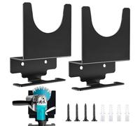 WANDGU 2 Piezas Soporte para Esmeril Angular de Pared - Organizador de Taller, Soporte Metálico Resistente para Esmeriladoras, Pulidoras y Herramientas, Ahorro de Espacio en Garaje y Taller