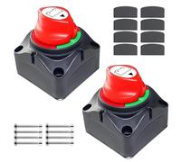 WANDGU 2 unidades de interruptor de separación de batería 12 V 24 V: ON-OFF interruptor de batería 12 V, interruptor principal de batería, interruptor principal para coche, camión, barco, yate,