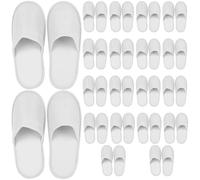 WANDGU 20 pares de pantuflas de hotel: zapatillas antideslizantes, chau ssons de rizo blanco, chau ssons de baño de tamaño universal para spa y huéspedes del hotel, mujeres y hombres (tamaño 42)