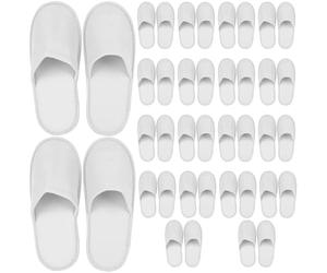 WANDGU 20 pares de pantuflas de hotel: zapatillas antideslizantes, chau ssons de rizo blanco, chau ssons de baño de tamaño universal para spa y huéspedes del hotel, mujeres y hombres (tamaño 42)