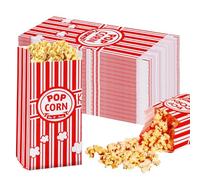 WANDGU 200 bolsas de palomitas de maíz: 9 x 6 x 21 cm, bolsas de papel kraft retro para palomitas de maíz, cajas de palomitas de maíz, accesorios para dulces, fiestas, celebraciones familiares, cine,