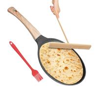 WANDGU 20cm Sartén para Crepes: Sartén Antiadherente de Inducción, Sarté n de Crepes y Tortitas Inducción, con Mango Extraíble y Distribuidor de Masa para Todo Tipo de Cocinas Incluida Inducció n