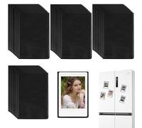 WANDGU 40 piezas Mini imanes marcos de fotos: 5,5 x 8,4 cm Fotoimanes autodiseñar, marco magnético para nevera para fotos, postales, color negro