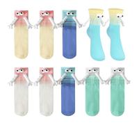 WANDGU 5 pares de divertidos calcetines magnéticos con manos: calcetines de mano magnéticos, calcetines magnéticos 3D magnéticos calcetines de amistad, regalo para parejas, amigos y familiares, azul,