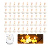 WANDGU 50 Unidades Velas Flotantes 3.8x1.5cm - Velas de Te Sin Goteo, Luz Cálida, Decoración Flotante para Eventos, Bodas, Fiestas y Meditación, Cera de Estearina Premium, Duración 4 Horas