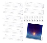 WANDGU 8 unidades de soporte de pared para discos de vinilo: estantería de pared de acrílico transparente de 12 pulgadas, soporte de vinilo para pared, soporte para discos de álbum, estante para