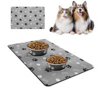 WANDGU Alfombra Comedero Perro: 60 X 40CM Alfombra de Comida para Mascotas, Alfombra Perro Secado Rápido, Impermeable, Antideslizante para Fácil de Limpiar, Barro De Diatomeas(Gris)