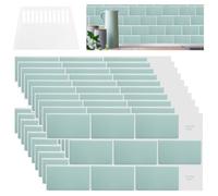 WANDGU Azulejos autoadhesivos para cocina: juego de 10 adhesivos para azulejos 3D para baño, azulejos adhesivos resistentes al calor, impermeables y fáciles de aplicar para pared posterior de cocina,