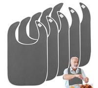 WANDGU - Baberos para adultos (75 x 45 cm, reutilizables, para hombres, mujeres, ancianos y discapacitados, color gris