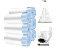 WANDGU Bolsas de basura con asa: 6 rollos de bolsas de arena para gatos, bolsa para arena para gatos, bolsa de recambio para cambio de arena para gatos, 90 unidades, duradera y autolimpiable