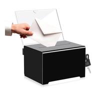 WANDGU Caja de Donación de Acrílico con Bloqueo y Llave Negra - Registradora para Comentarios