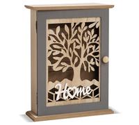 WANDGU Caja para llaves de madera: caja para llaves con 6 ganchos para llaves, pared decorativa de armario, armario de llaves hueco, decoración vintage para llaves, joyas