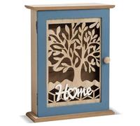 WANDGU Caja para llaves de madera: caja para llaves con 6 ganchos para llaves, pared decorativa de armario, armario de llaves hueco, decoración vintage para llaves, joyas