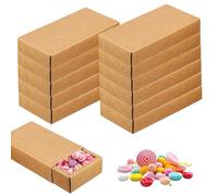 WANDGU Cajón de Papel Kraft Cajitas: 12 PCS 20.5 * 14 * 3.6 cm Caja de Cartón Papel Kraft, Cajas de Regalo Rectangulares, Cartón Kraft Marrón para Embalaje, Chuches, Alimentos, Collares, Accesorios