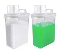 WANDGU Dispensador de Detergente: 2 Piezas 2000 ml Dispensador Detergente Lavadora con Taza Medidora, Dispensado r de Detergent e Hermético, Almacenamiento Reutilizable para Alimentos, Detergente