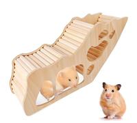 WANDGU Escalera de escalada para hámster: casa de hámster de madera para hámster escondite accesorios para mascotas pequeñas, hámsteres, jerbos, ratones enanos