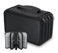 WANDGU Estuche de lápices de gran capacidad: estuche de lápices de 4 compartimentos estuche estacionario portalápices de colores, estuche Oxford con 72 ranuras para la escuela con cremallera