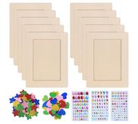 WANDGU Juego de 10 marcos de fotos, juego de manualidades, 14 x 19 cm, marco de fotos para manualidades con piedras brillantes y pegatinas de goma espuma, marco de fotos de madera, marco de