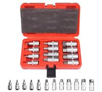 WANDGU Juego de 12 llaves hexagonales hexagonales: juego de llaves de vaso, juego de puntas hexagonales, 6 tamaños (5-22 mm), accionamiento de 1/2 pulgadas para llave de impacto, juego de herramientas