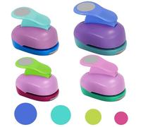 WANDGU Juego de 4 troqueles de papel redondos, perforadores de papel redondos, 4 tamaños, para manualidades, álbumes de recortes, álbumes de fotos (9 mm, 16 mm, 25 mm, 38 mm)