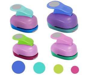 WANDGU Juego de 4 troqueles de papel redondos, perforadores de papel redondos, 4 tamaños, para manualidades, álbumes de recortes, álbumes de fotos (9 mm, 16 mm, 25 mm, 38 mm)