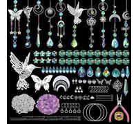 WANDGU Juego de 400 atrapasueños de cristal: atrapasueños de cristal, juego de manualidades, con cristales para atrapar el sol, decoración de ventana con colgantes Krista ll, juego de manualidades