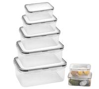 WANDGU Juego de 5 tarros de almacenamiento - sin BPA, aptos para lavavajillas y microondas, recipientes herméticos, cajas de preparación para comidas, cuencos para microondas para frigorífico