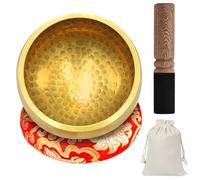 WANDGU Juego de cuencos tibetanos, tamaño pequeño, 8 cm, con mazo de madera y cojín para cuenco tibetano, bolsa de almacenamiento, meditación, yoga, meditación, yoga, chakra
