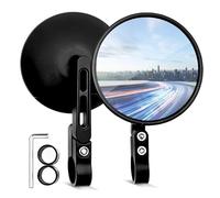 WANDGU Juego de espejos universales para motocicleta: espejo de extremo de manillar redondo, giratorio 360°, seguro para ciclismo, vista trasera, espejo redondo para motocicleta, compatible con