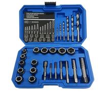WANDGU Juego de extractor de tornillos de 26 piezas: juego de extractor izquierdo, juego de extractores de tornillos para tornillos dañados, herramienta especial profesional con perno adaptador