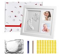 WANDGU Juego de huellas de manos y huellas de bebé con letras y números, juego de huellas de bebé para baby shower, regalo de baby shower, recuerdo familiar