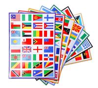 WANDGU Juego de pegatinas de banderas de países, 224 pegatinas de banderas de países pequeñas en 7 hojas DIN A4, pegatinas de bandera de país para modelismo, maleta, decoración (4,9 x 3,3 cm)