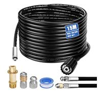 WANDGU Kit de Limpieza de Tubos: 1 Pieza de Manguera de Limpieza de Alta Presión de PVC, Limpiador de Desagües Flexible, para Kärcher K2 a K7, Jardín, Baño, Cocina (Negro)