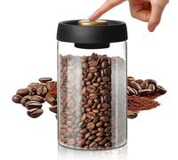 WANDGU Lata de café hermética: tarro de almacenamiento para café, tarros de almacenamiento con tapa de vacío, lata de café al vacío, recipiente de café de cristal, recipiente de café para granos de