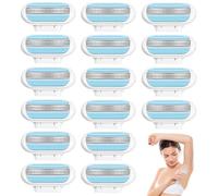 WANDGU - Lote de 16 cuchillas de afeitar para mujer (repuesto para maquinillas de afeitar, repuestos para mujeres, recambios de afeitadora para mujeres, afeitado suave y duradero, recarga (azul)