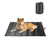 WANDGU Manta para perro en desplazamiento: 120 × 70 cm Cama para perro Lavable, Manta plegable para mascotas al aire libre, ideal para viajes para perros medianos y grandes, negro