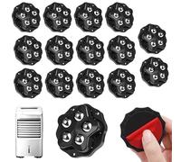 WANDGU Mini Ruedas Autoadhesivas: 16 Piezas Ruedas de Bolas Giratorias 360 Grados con 5 Bolas de Acero, Giratorias Pequeñas Adhesivas Ruedas Autoadhesivas para Muebles Pequeños (Negro)